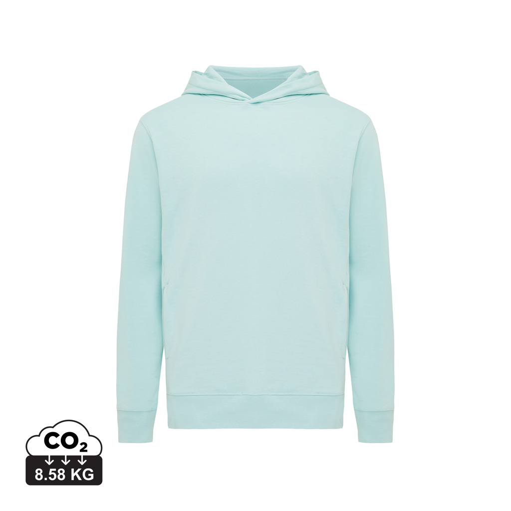 Sweat capuche personnalisé unisexe coton bio 280g Iqoniq Yengo crushed mint